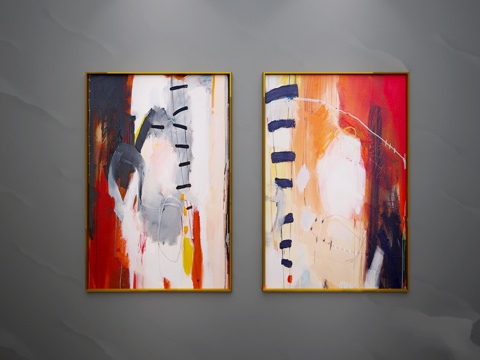  现代北欧装饰画组合3d模型 