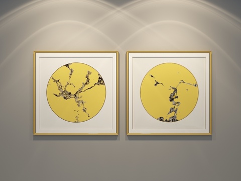  现代新中式禅意挂画3d模型 