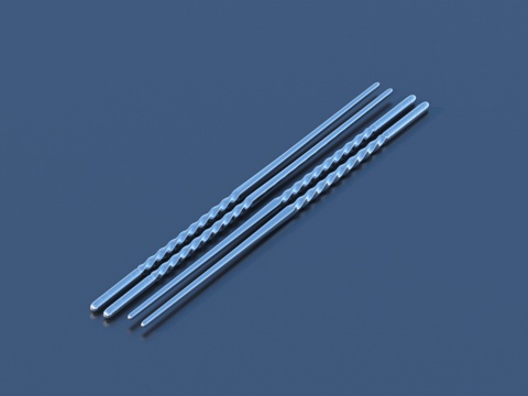  筷子 银筷 餐具3d模型 