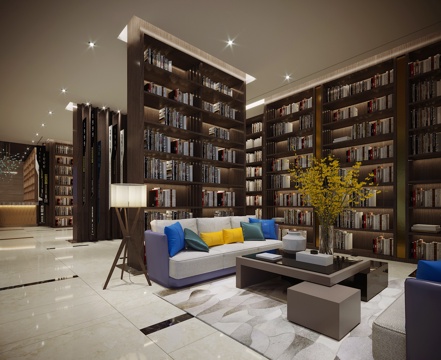  现代休闲阅读区模型3d模型 