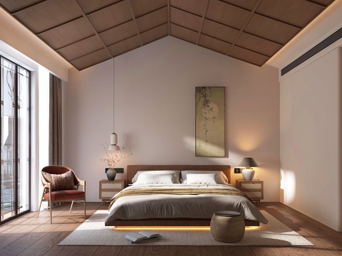  民宿客房3d模型 