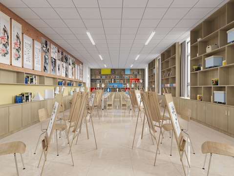  美术教室3d模型 