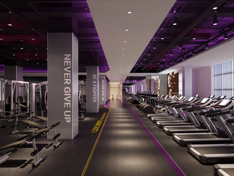 健身房 最新全套施工图 效果图合集cad施工图