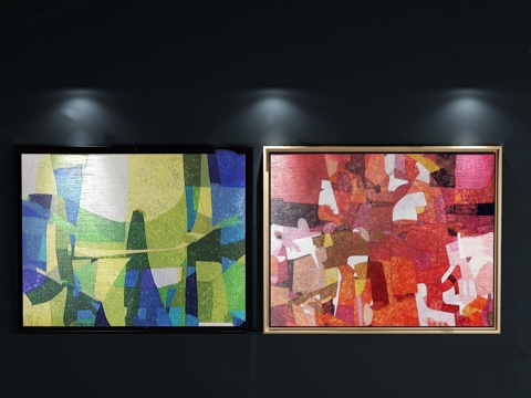  现代装饰画组合3d模型 