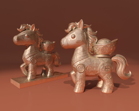  小马摆件3d模型 