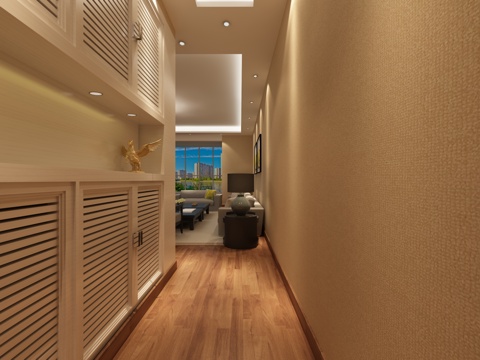  现代风格鞋柜3d模型 