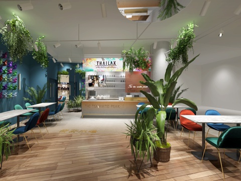  现代时尚水吧奶茶店3d模型 