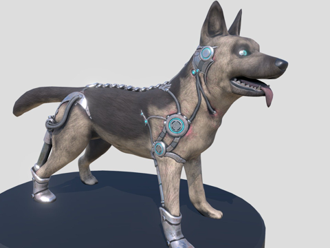  赛博朋克狗托比3d模型 