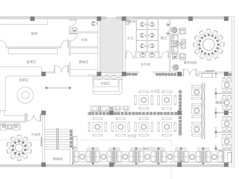 火锅店 串串店 最新平面施工图合集cad施工图