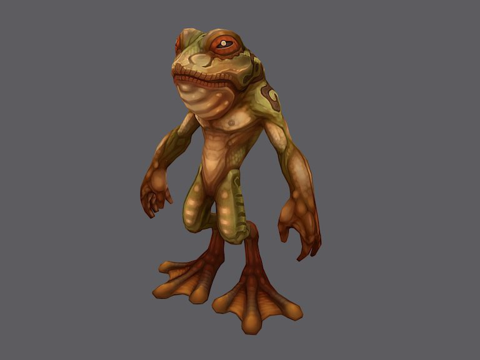  蛙人工作者3d模型 