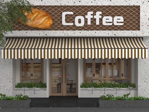  现代门头3d模型 