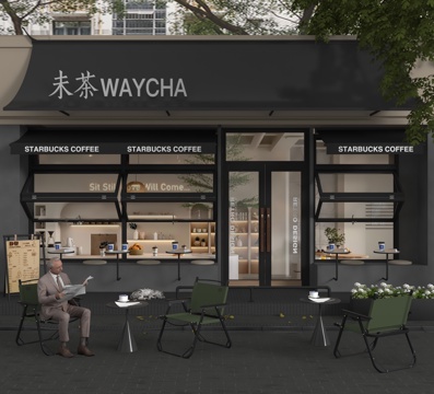  现代门头3d模型 