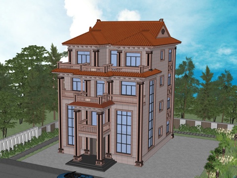 欧式别墅su模型su模型