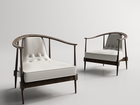  美式简约休闲椅 休闲椅3d模型 