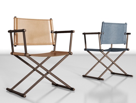  现代金属皮革单椅组合3d模型 