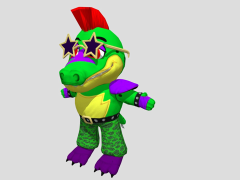  蒙哥马利鳄鱼蒙蒂游戏内毛绒玩具3d模型 