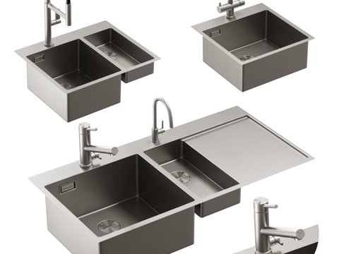  Omoikiri水龙头与水槽3d模型 