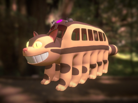  吉卜力猫巴士建模3d模型 