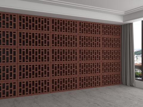  现代背景墙3d模型 