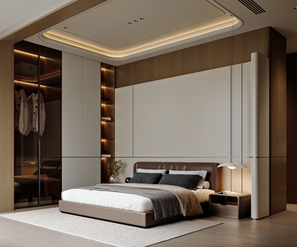  现代风格家居卧室3d模型 