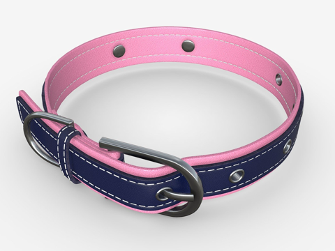  狗项圈皮革3d模型 