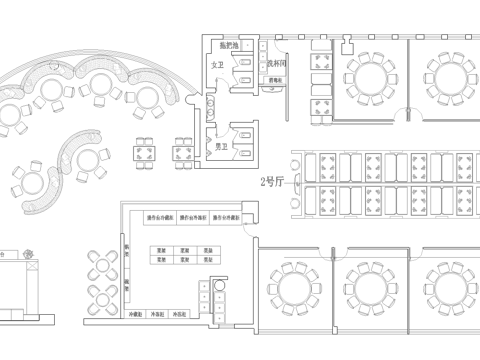 火锅店 串串店 最新平面施工图合集cad施工图