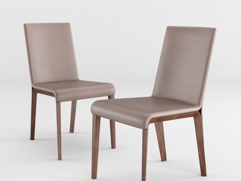  现代实木休闲椅子3d模型 