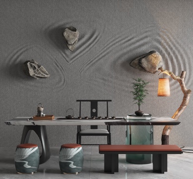  现代茶室3d模型 