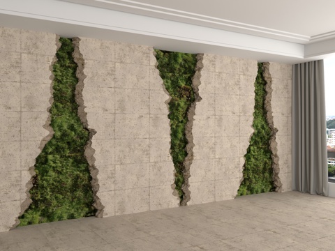  现代背景墙3d模型 