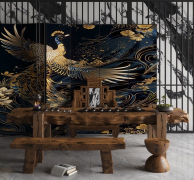  现代茶室3d模型 