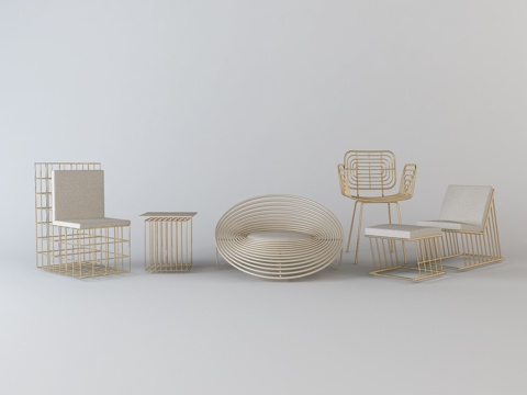  现代休闲椅子组合3d模型 