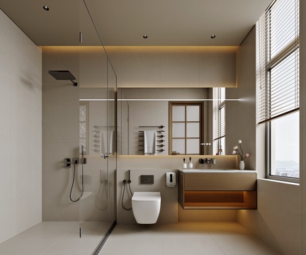  现代风格家居卫生间3d模型 