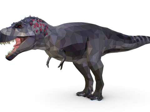  恐龙暴龙低多边形艺术风格动物3d模型 
