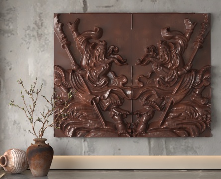  现代浮雕墙3d模型 