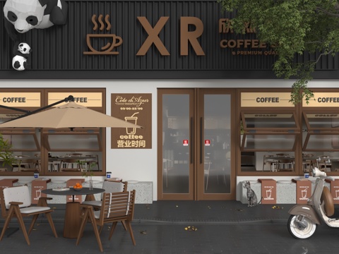  现代门头3d模型 