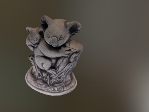  考拉熊石像3d模型 
