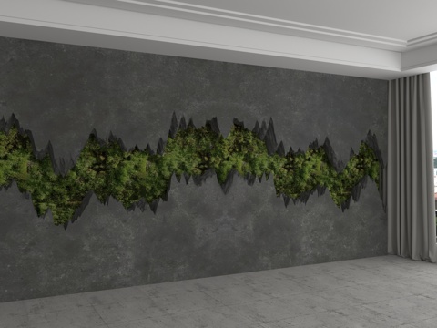  现代背景墙3d模型 