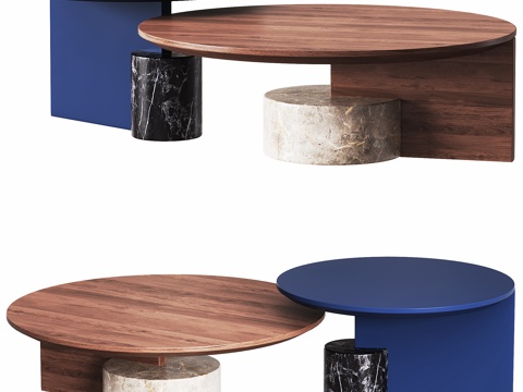  现代 客厅 茶几  异形咖啡桌 组合茶几3d模型 