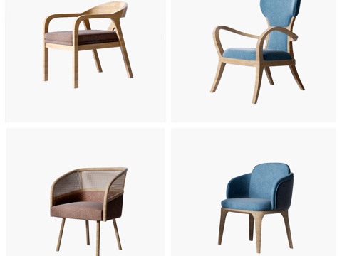  新中式椅子3d模型 