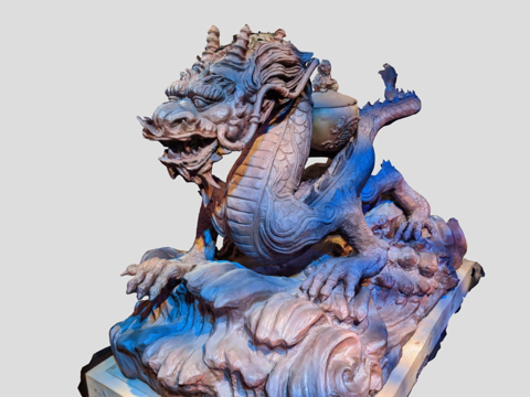  龙雕像3d模型 