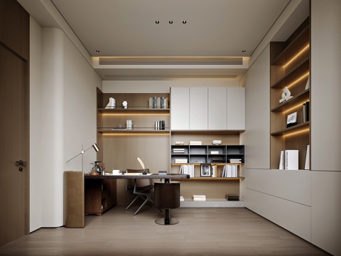  中古风家居书房3d模型 