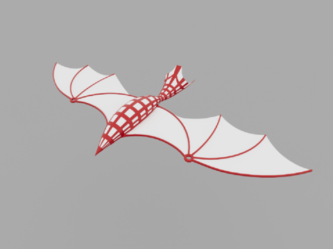  现代风格机械鸟飞行器3d模型 