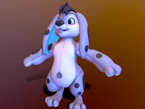  充气兔子芬利委托3d模型 