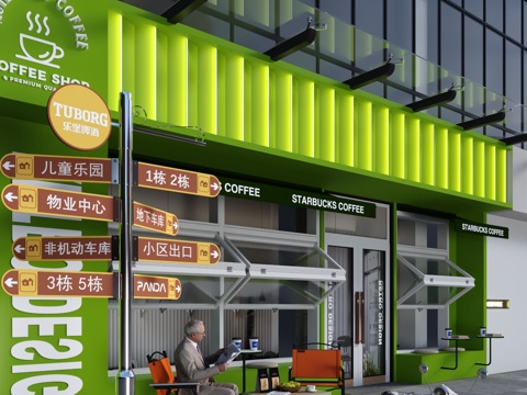  现代门头3d模型 