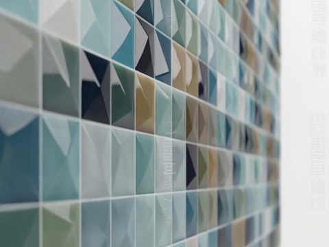 3D立体瓷砖 现代艺术墙面装饰 室内设计渲染图 科技感材质贴图 智云库设计素材免费3d模型