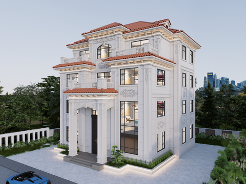 欧式别墅su模型su模型