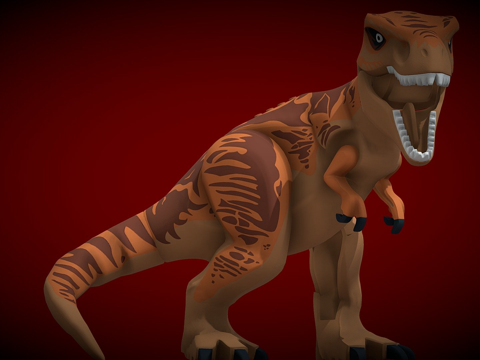  带骨骼TREX乐高3d模型 