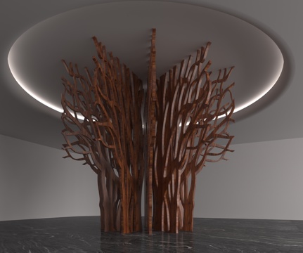  现代柱子3d模型 