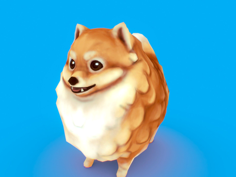  博美犬3d模型 