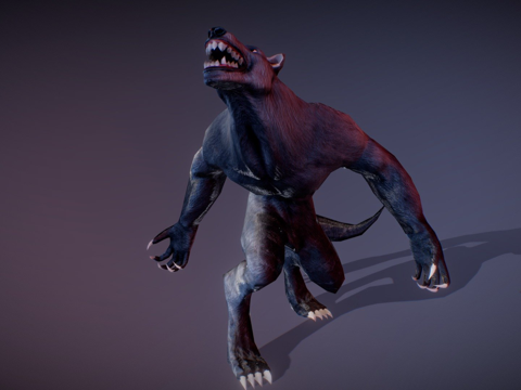  狼人游戏角色3d模型 